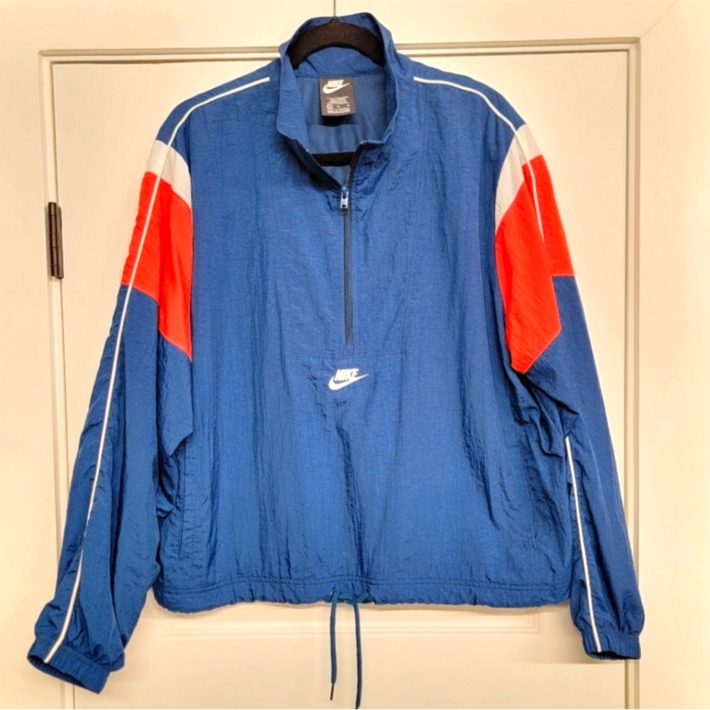 NIKE Vintage Oversized Windbreaker Pullover Jacket Anorak with Pockets